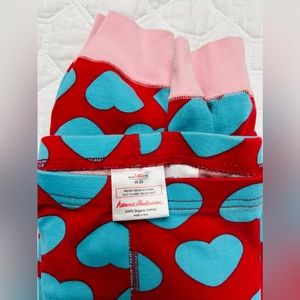Girls Hanna Anderson pajama pants. Size 10. Organic cotton. Heart print